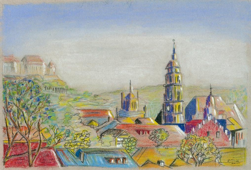 Stadtansicht mit Blau